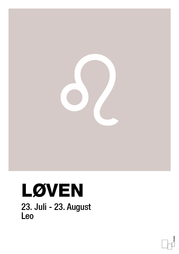 plakat: stjernesymbol løven - broken beige-Stjernetegn-A1two3