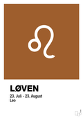 plakat: stjernesymbol løven - cognac-Stjernetegn-A1two3