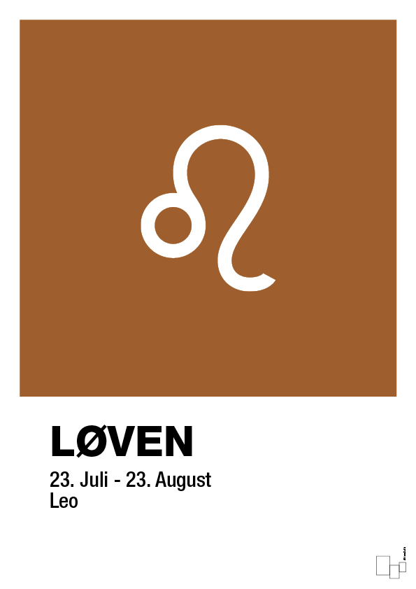 plakat: stjernesymbol løven - cognac-Stjernetegn-A1two3