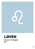 plakat: stjernesymbol løven - heavenly blue-Stjernetegn-A1two3