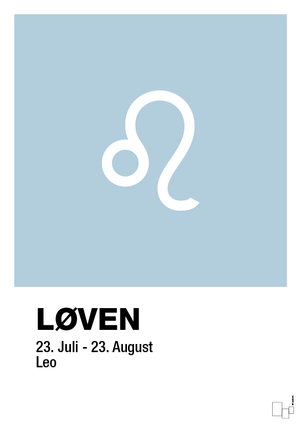 plakat: stjernesymbol løven - heavenly blue-Stjernetegn-A1two3