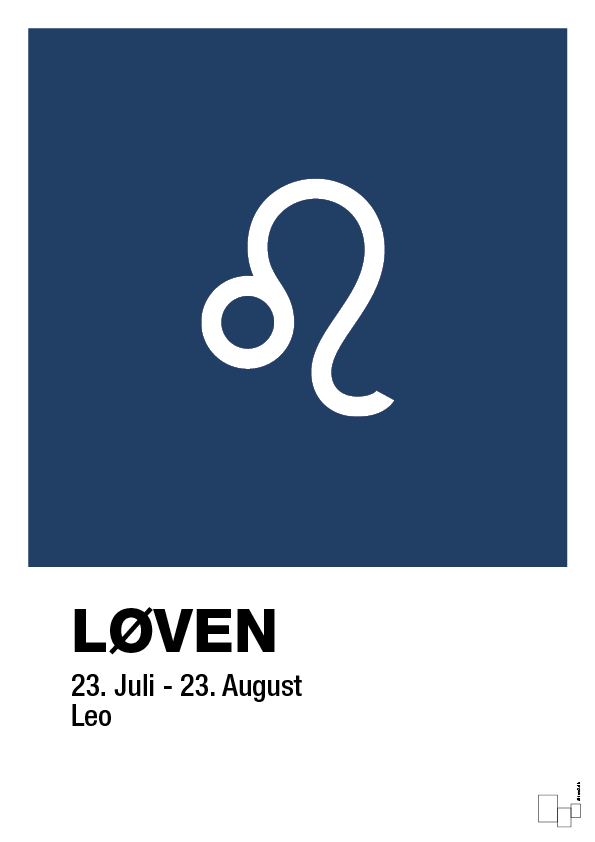 plakat: stjernesymbol løven - lapis blue-Stjernetegn-A1two3