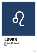 plakat: stjernesymbol løven - lapis blue-Stjernetegn-A1two3