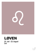 plakat: stjernesymbol løven - light rose-Stjernetegn-A1two3