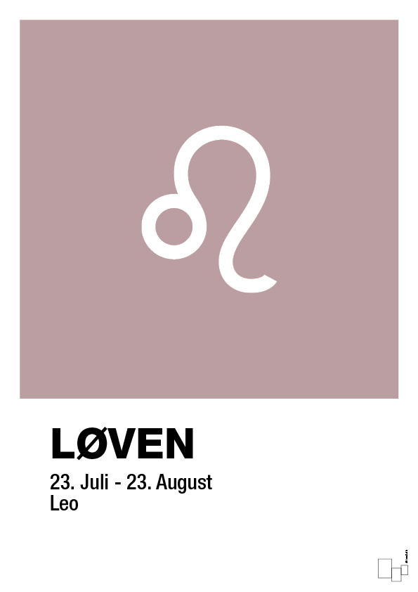 plakat: stjernesymbol løven - light rose-Stjernetegn-A1two3