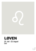 plakat: stjernesymbol løven - painters white-Stjernetegn-A1two3