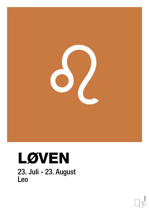 plakat: stjernesymbol løven - rumba orange-Stjernetegn-A1two3