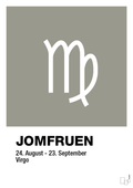 plakat: stjernesymbol jomfruen - battleship gray-Stjernetegn-A1two3