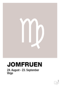 plakat: stjernesymbol jomfruen - broken beige-Stjernetegn-A1two3