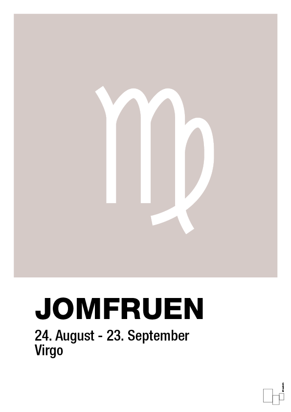 plakat: stjernesymbol jomfruen - broken beige-Stjernetegn-A1two3