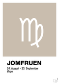 plakat: stjernesymbol jomfruen - creamy mushroom-Stjernetegn-A1two3