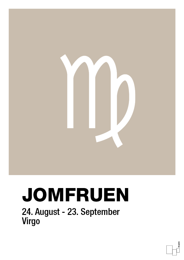 plakat: stjernesymbol jomfruen - creamy mushroom-Stjernetegn-A1two3