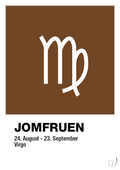 plakat: stjernesymbol jomfruen - dark brown-Stjernetegn-A1two3
