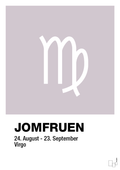 plakat: stjernesymbol jomfruen - dusty lilac-Stjernetegn-A1two3