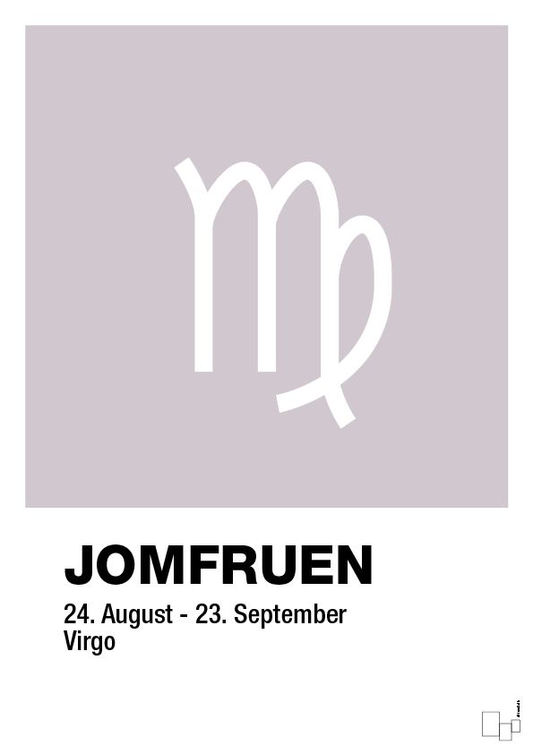 plakat: stjernesymbol jomfruen - dusty lilac-Stjernetegn-A1two3
