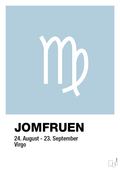 plakat: stjernesymbol jomfruen - heavenly blue-Stjernetegn-A1two3