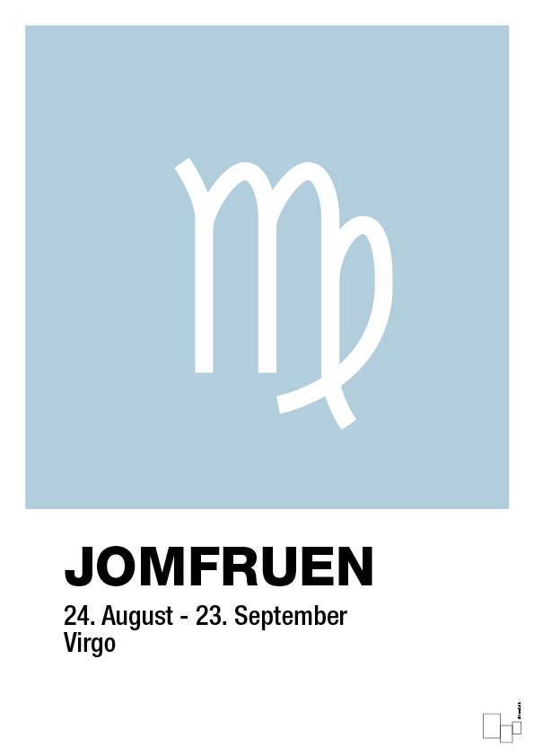 plakat: stjernesymbol jomfruen - heavenly blue-Stjernetegn-A1two3