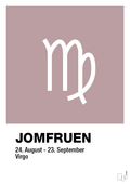 plakat: stjernesymbol jomfruen - light rose-Stjernetegn-A1two3