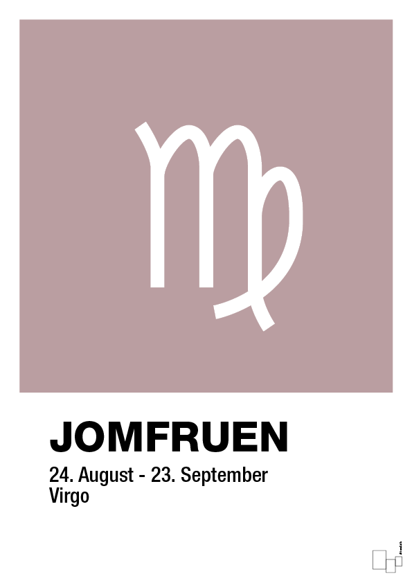 plakat: stjernesymbol jomfruen - light rose-Stjernetegn-A1two3