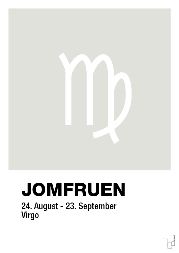 plakat: stjernesymbol jomfruen - painters white-Stjernetegn-A1two3
