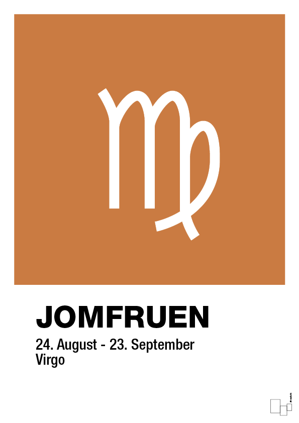 plakat: stjernesymbol jomfruen - rumba orange-Stjernetegn-A1two3