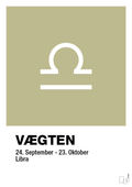 plakat: stjernesymbol vægten - back to nature-Stjernetegn-A1two3