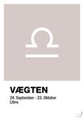plakat: stjernesymbol vægten - broken beige-Stjernetegn-A1two3