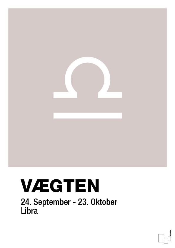 plakat: stjernesymbol vægten - broken beige-Stjernetegn-A1two3