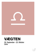 plakat: stjernesymbol vægten - bubble shell-Stjernetegn-A1two3