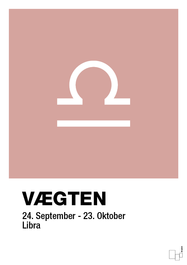 plakat: stjernesymbol vægten - bubble shell-Stjernetegn-A1two3