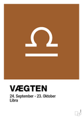 plakat: stjernesymbol vægten - cognac-Stjernetegn-A1two3
