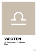 plakat: stjernesymbol vægten - creamy mushroom-Stjernetegn-A1two3
