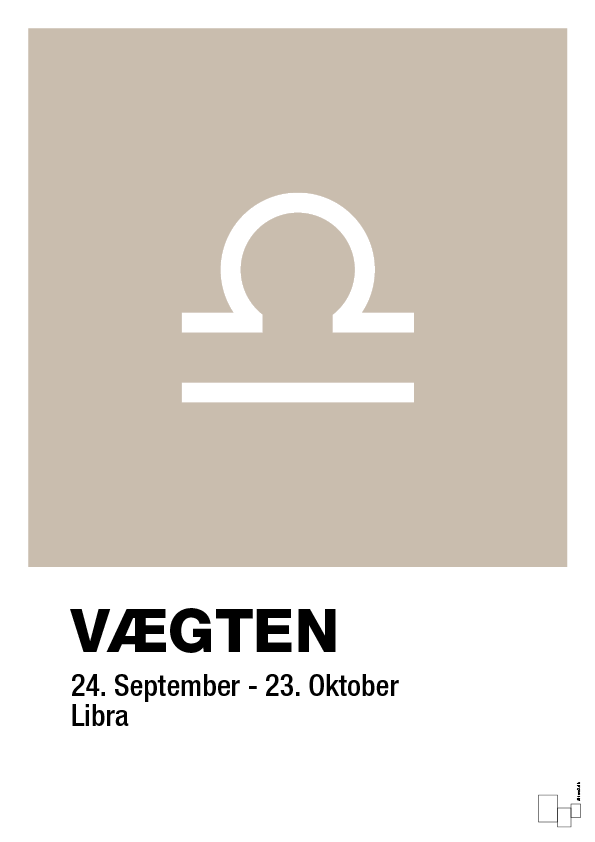 plakat: stjernesymbol vægten - creamy mushroom-Stjernetegn-A1two3