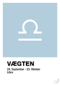 plakat: stjernesymbol vægten - heavenly blue-Stjernetegn-A1two3