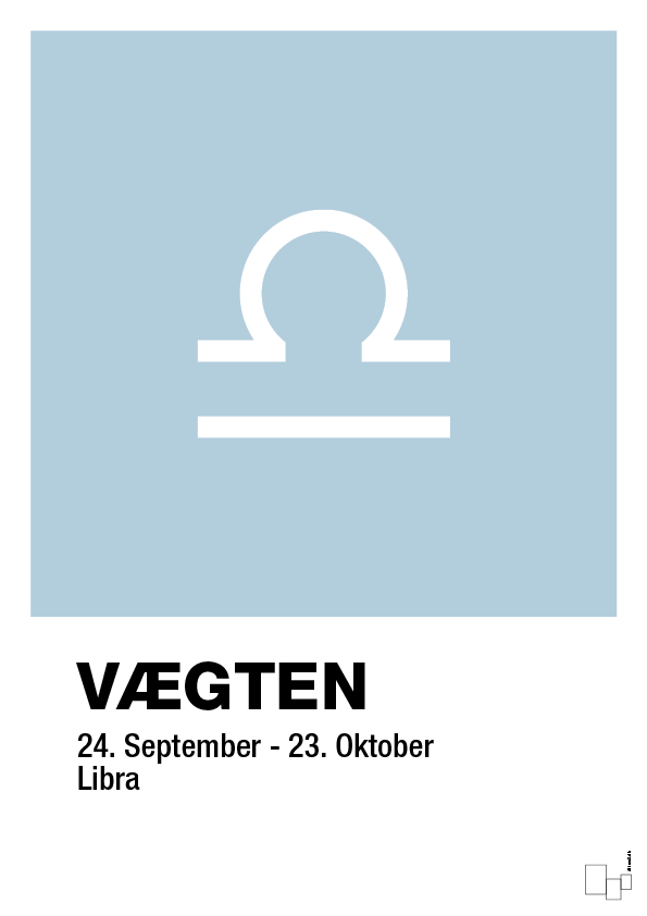 plakat: stjernesymbol vægten - heavenly blue-Stjernetegn-A1two3