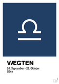 plakat: stjernesymbol vægten - lapis blue-Stjernetegn-A1two3