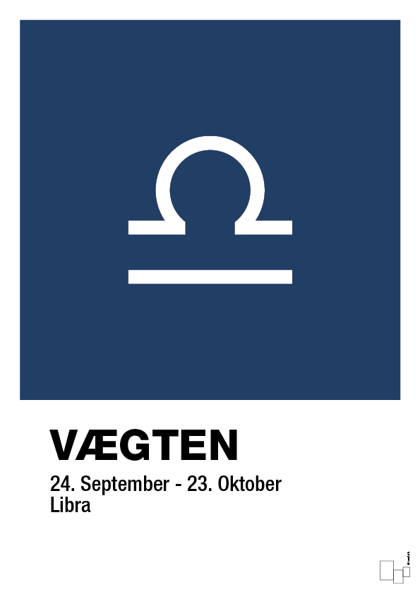 plakat: stjernesymbol vægten - lapis blue-Stjernetegn-A1two3
