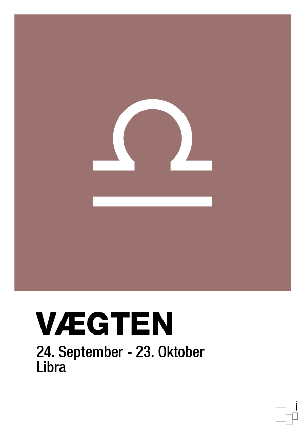 plakat: stjernesymbol vægten - plum-Stjernetegn-A1two3