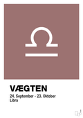 plakat: stjernesymbol vægten - plum-Stjernetegn-A1two3