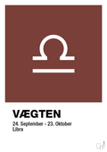 plakat: stjernesymbol vægten - red pepper-Stjernetegn-A1two3