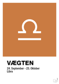 plakat: stjernesymbol vægten - rumba orange-Stjernetegn-A1two3