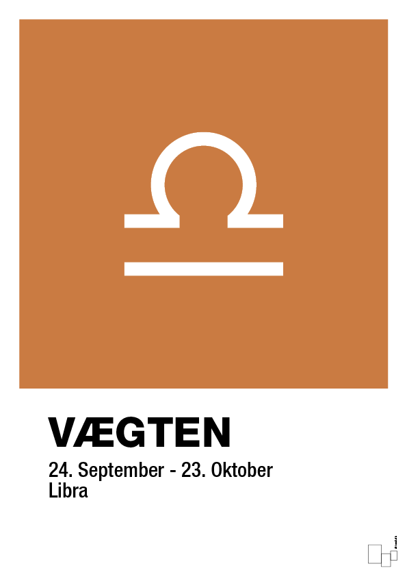 plakat: stjernesymbol vægten - rumba orange-Stjernetegn-A1two3