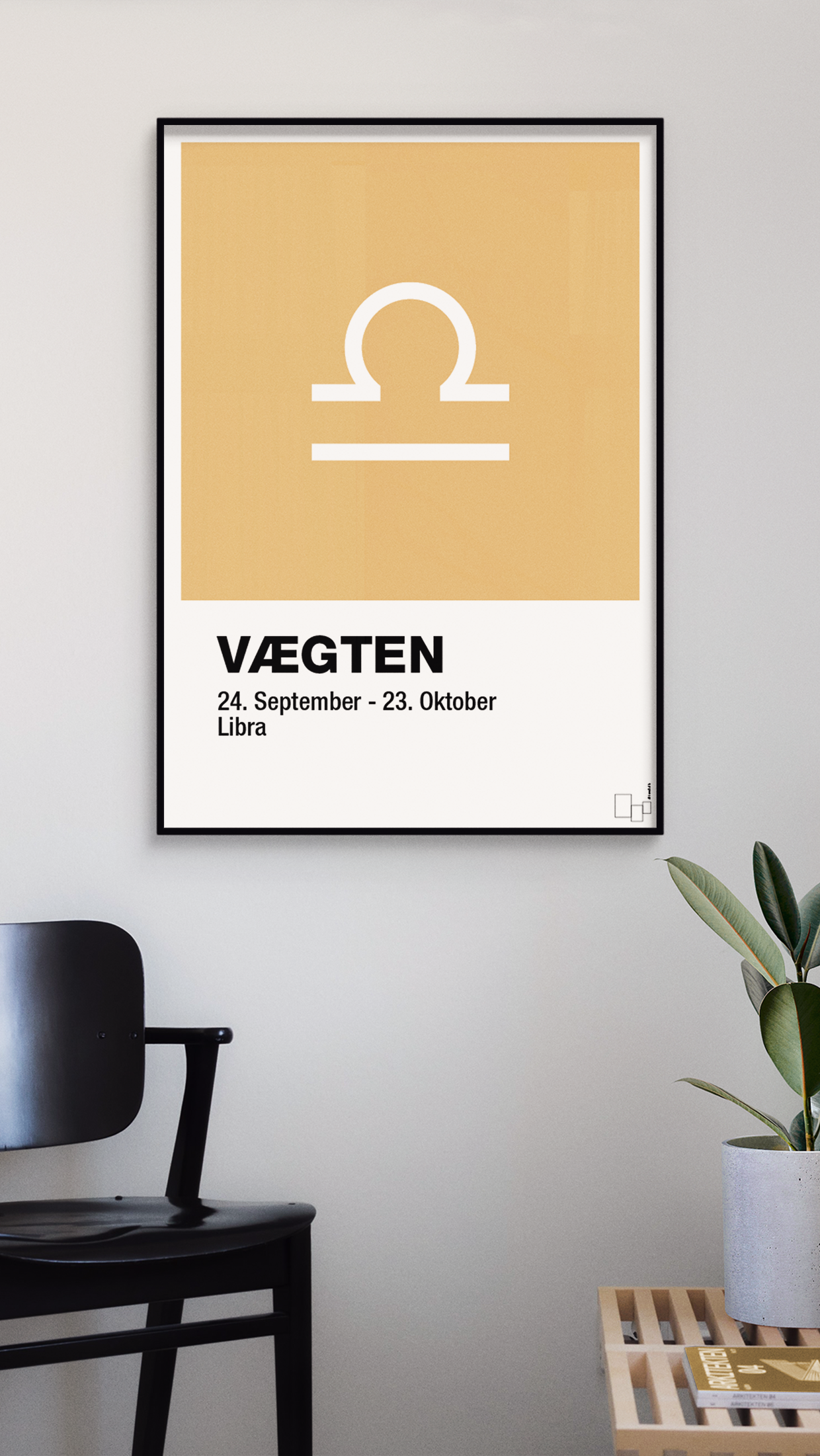plakat: stjernesymbol vægten - light rose-Stjernetegn-A1two3