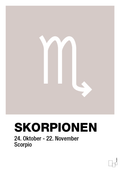 plakat: stjernesymbol skorpionen - broken beige-Stjernetegn-A1two3