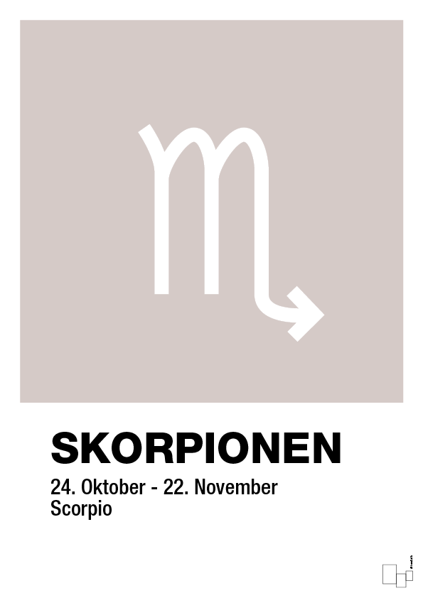 plakat: stjernesymbol skorpionen - broken beige-Stjernetegn-A1two3