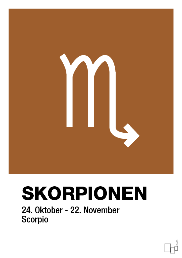 plakat: stjernesymbol skorpionen - cognac-Stjernetegn-A1two3