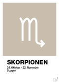 plakat: stjernesymbol skorpionen - creamy mushroom-Stjernetegn-A1two3