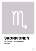 plakat: stjernesymbol skorpionen - dusty lilac-Stjernetegn-A1two3