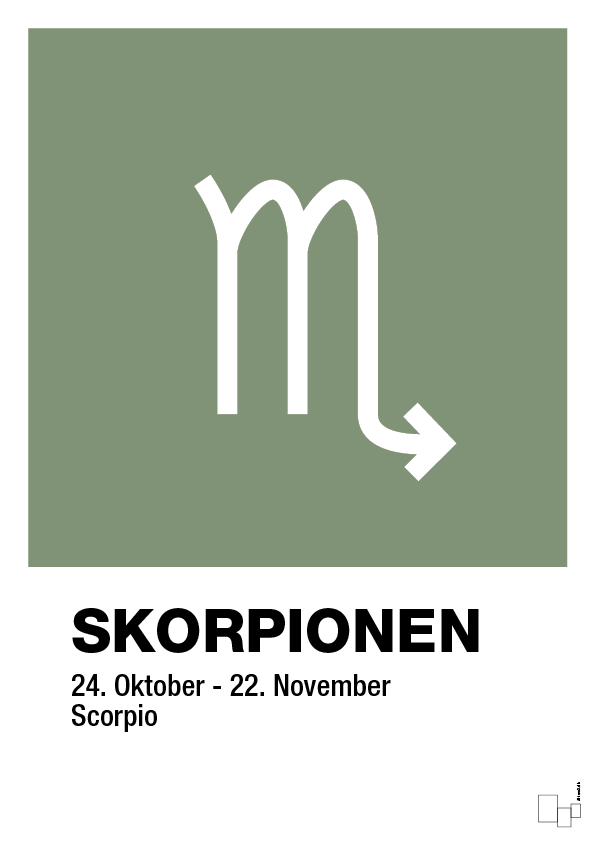 plakat: stjernesymbol skorpionen - jade-Stjernetegn-A1two3