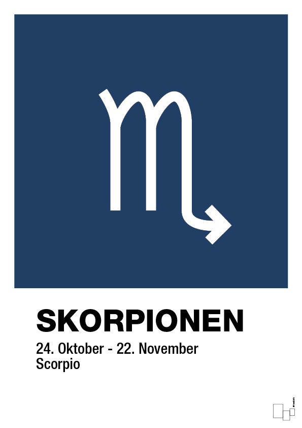 plakat: stjernesymbol skorpionen - lapis blue-Stjernetegn-A1two3